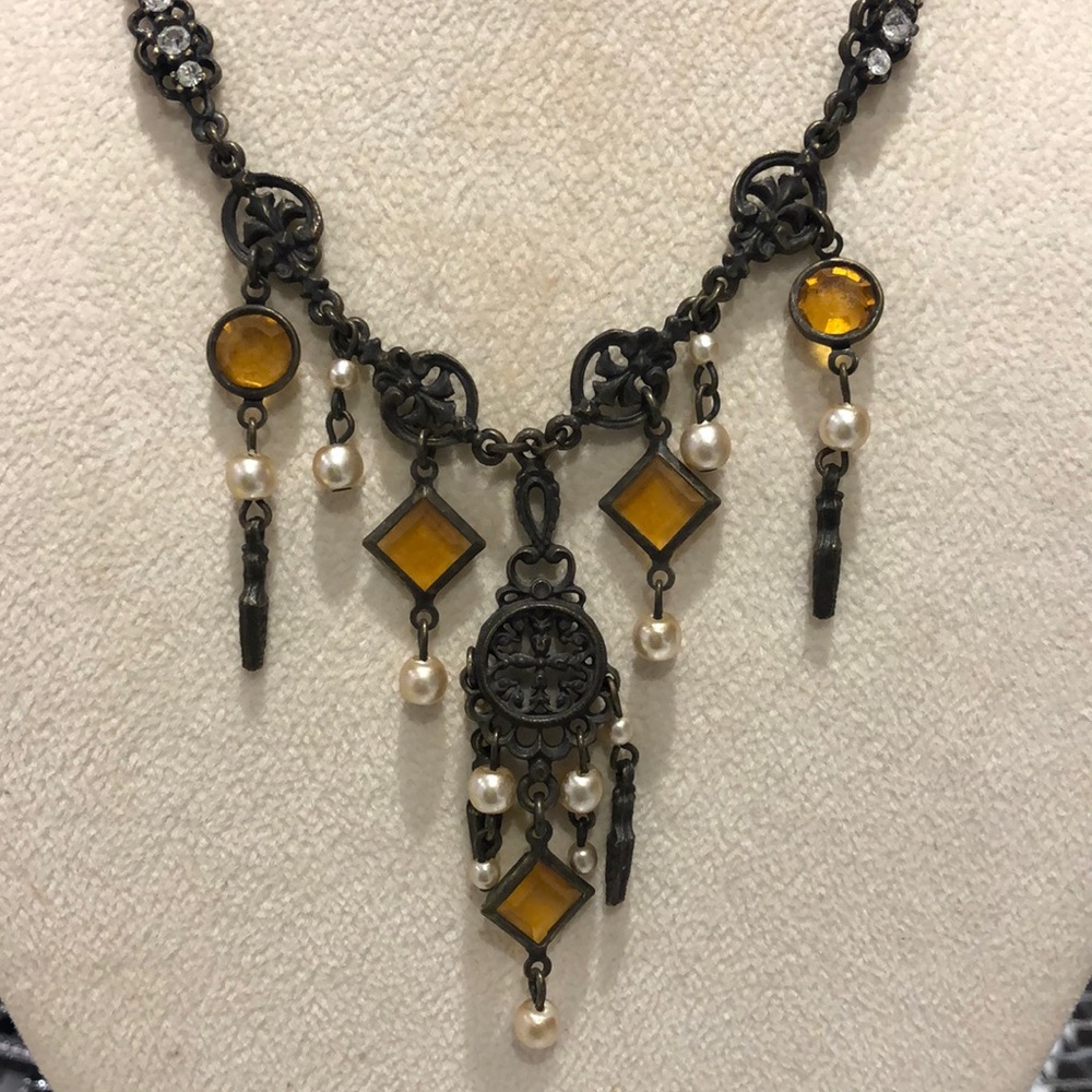 Vintage Todd Anthony Citrine & Pearl Necklace-Boutique